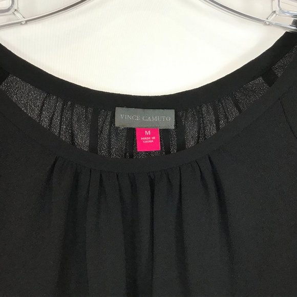 NWT Womens Size Medium Nordstrom Vince Camuto Black Kimono Sleeve Blouse Top - Picture 4 of 5